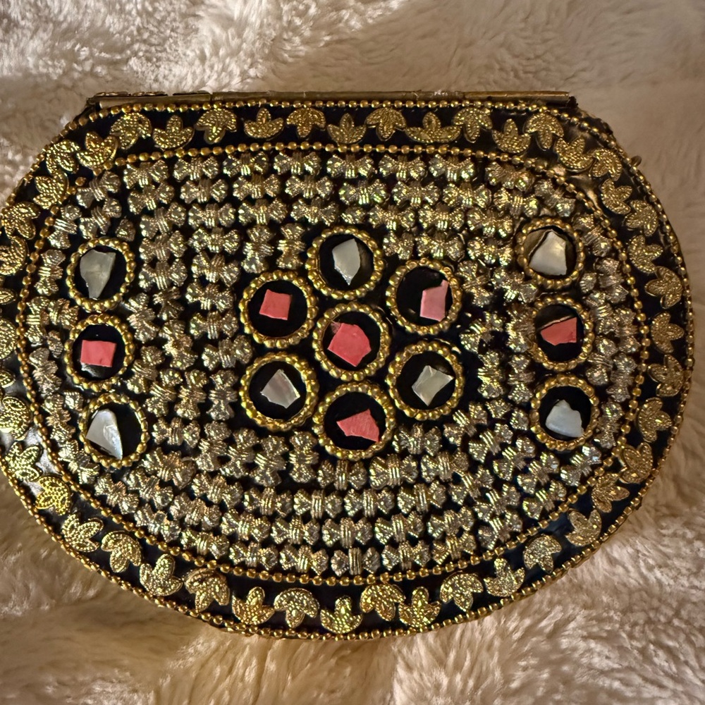 RAMLA Pink Beverly Hills Handmade Mosaic Moroccon Clutch Crossbody Bag $250 - Picture 10 of 12